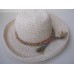 vtg Soft White w multi color raffia braid summer hat floppy wide can fold travel  eb-91155591
